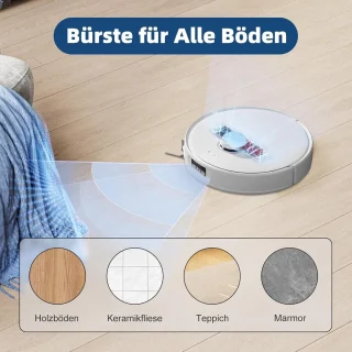 Allecto plus - Hoofdborstels voor stofzuigerrobot - Snelle reiniging - Voorkomt klitten - Spiraalvinnen - Roborock Qrevo Curv - Zwart en rood - 1 paar