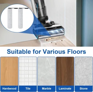 Allecto plus - Borstelrol Set voor Nat- en Droogzuiger | Reserveonderdelen Geschikt voor Tineco Floor One S7 Pro en S6 | Inclusief 2 Borstelrollen + Reinigingsborstel