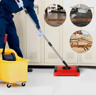 Krachtige Tapijt- en Vloer Veegmachine – Niet-Elektrische, Handmatige Schoonmaker voor Efficiënt en Milieuvriendelijk Reinigen van Haarresten | Tapijtveegmachine, Vloerreiniger, Handveegmachine