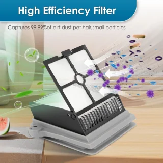 Vervangende Borstelrollen en HEPA-filters - Geschikt voor natte en droge stofzuiger - Set van 2 borstelrollen en 4 filters