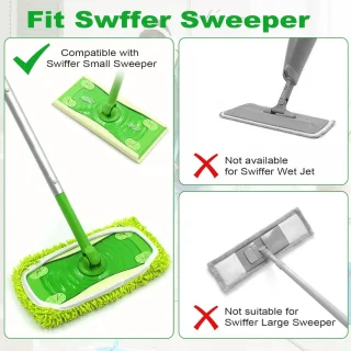 Creatieve Mop Slippers - 6 Stuks Herbruikbare Microfiber Vloerdoeken voor Efficiënt Schoonmaken in Badkamer en Keuken