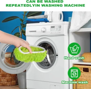 Creatieve Mop Slippers - 6 Stuks Herbruikbare Microfiber Vloerdoeken voor Efficiënt Schoonmaken in Badkamer en Keuken