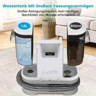 Tapijtreiniger & Natzuiger 450W – 12 KPa Waszuiger met Dierenhaarborstel – Gestoffeerde Reiniger voor Bank, Tapijt, Autostoelen & Bekleding