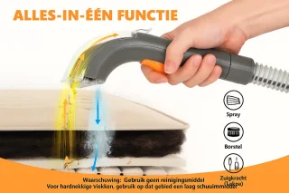 Tapijtreiniger - Bank Reiniger - Spray/Scrub/Zuigfunctie - 400W - Nat & Droog - Vlekken reiniger - Schoonmaak