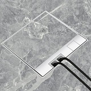 De Floor Exhaust Kit, 16A AC250V Stainless Steel Floor Sockets Recessed Floor Outlet with Dual EU Standard Sockets, Floor Outlet Box Floor Plugs for Power Outlets in één oogopslag