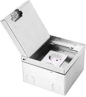 Floor Exhaust Kit, 16A AC250V Stainless Steel Floor Sockets Recessed Floor Outlet with Dual EU Standard Sockets, Floor Outlet Box Floor Plugs for Power Outlets