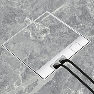 Floor Exhaust Kit, 16A AC250V Stainless Steel Floor Sockets Recessed Floor Outlet with Dual EU Standard Sockets, Floor Outlet Box Floor Plugs for Power Outlets review