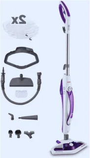 Vaporetto SV440_Double Stoomdweil met Handstoomreiniger en Vaporforce-Borstel - 15-in-1 Functie - Doodt tot 99,9% van Virusdeeltjes Ziektekiemen En Bacteriën - 1500W - 0,3L - Paars