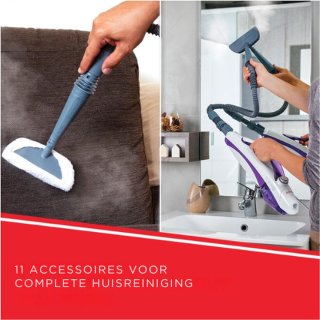 Wat vinden we goed aan de Vaporetto SV440_Double Stoomdweil met Handstoomreiniger en Vaporforce-Borstel - 15-in-1 Functie - Doodt tot 99,9% van Virusdeeltjes Ziektekiemen En Bacteriën - 1500W - 0,3L - Paars