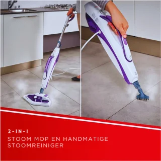 Vaporetto SV440_Double Stoomdweil met Handstoomreiniger en Vaporforce-Borstel - 15-in-1 Functie - Doodt tot 99,9% van Virusdeeltjes Ziektekiemen En Bacteriën - 1500W - 0,3L - Paars