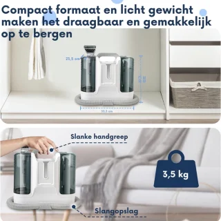 Waszuiger Tapijtreiniger En Vlekkenreiniger – 450 W Draagbare Natdroogzuiger Met 6 Accessoires – Krachtige Bekledingsreiniger Voor Tapijten, Kussens, Trappen, Auto En Bank