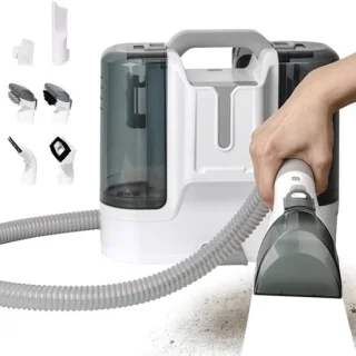 Waszuiger Tapijtreiniger En Vlekkenreiniger – 450 W Draagbare Natdroogzuiger Met 6 Accessoires – Krachtige Bekledingsreiniger Voor Tapijten, Kussens, Trappen, Auto En Bank