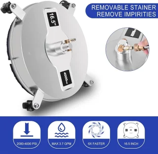 Hoge Drukreiniger Oppervlakte Cleaner - Vloer Druk - 1/4 Inch Snelle Stekker - 4 Wielen Vloer Cleaner met 2 Extensies