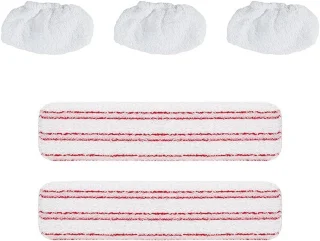 Set van 2 Dweilen en 3 Microvezeldoeken voor Stoomreinigers