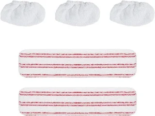Set van 2 Dweilen en 3 Microvezeldoeken voor Stoomreinigers