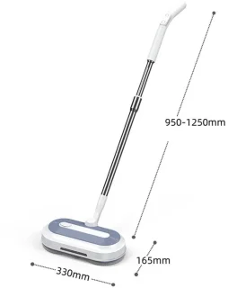 Elektrische Dweil – Dubbele Roterende Mop – Snoerloos – Met Watersproeier, LED-Koplamp & Verstelbare Steel – Voor Houten Vloeren, Tegels & Marmer - TELEO