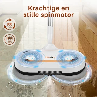 Elektrische Dweil - Oplaadbaar & Draadloos - In Hoogte Verstelbaar - Dweilsysteem - Dweilmachine - Dweilapparaat - Vloerwisser - Vloerreiniger - Vloermop - Mop - Schoonmaakborstel