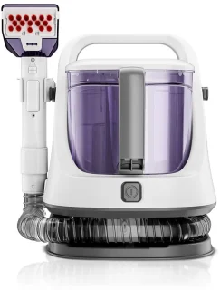 Multifunctionele draagbare tapijtreiniger – Bekledingsreiniger – Diep reinigende shampooier – 12 kPa zuigkracht – 650 W vermogen – Compact ontwerp – Voor tapijt, meubels en auto – Eenvoudig onderhoud – 1400 ml watertank – 1200 ml vuilwatertank
