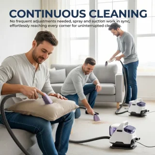 Multifunctionele draagbare tapijtreiniger – Bekledingsreiniger – Diep reinigende shampooier – 12 kPa zuigkracht – 650 W vermogen – Compact ontwerp – Voor tapijt, meubels en auto – Eenvoudig onderhoud – 1400 ml watertank – 1200 ml vuilwatertank