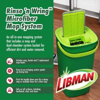 Microfiber Dweil met Emmer en Tweekamerwring Systeem - Efficiënte Vloerreiniger voor Hardhouten Vloeren