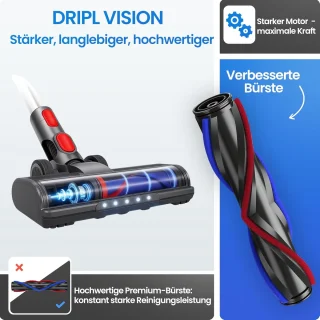 Vloerborstel met LED-verlichting - Geschikt voor Dyson - 1 stuk