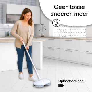 Dweil Elektrisch – Draadloze Vloerreiniger met Sprayfunctie & Zelfreiniging – 4-in-1 Mop voor Alle Vloeren