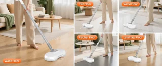CYRO - Elektrische dweil - Vloerreiniger - Stoomreiniger - Elektrische spin mop met emmer - vloerreiniger draadloos - Zelfreinigende emmer - 250ML watertank - 800W - 1 uur batterij - heroplaadbaar