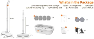 CYRO - Elektrische dweil - Vloerreiniger - Stoomreiniger - Elektrische spin mop met emmer - vloerreiniger draadloos - Zelfreinigende emmer - 250ML watertank - 800W - 1 uur batterij - heroplaadbaar