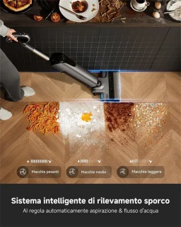 UWANT Staande stofzuiger,20.000Pa Zuigkracht, 100°C Zelfreiniging & Drogen, 180° Plat Ontwerp, Stil 58dB, Draadloos – Geschikt voor Huishoudelijk Gebruik