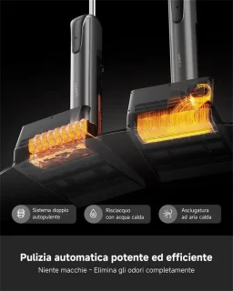 UWANT Staande stofzuiger,20.000Pa Zuigkracht, 100°C Zelfreiniging & Drogen, 180° Plat Ontwerp, Stil 58dB, Draadloos – Geschikt voor Huishoudelijk Gebruik