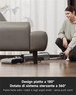 UWANT Staande stofzuiger,20.000Pa Zuigkracht, 100°C Zelfreiniging & Drogen, 180° Plat Ontwerp, Stil 58dB, Draadloos – Geschikt voor Huishoudelijk Gebruik