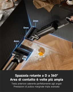 UWANT Staande stofzuiger,20.000Pa Zuigkracht, 100°C Zelfreiniging & Drogen, 180° Plat Ontwerp, Stil 58dB, Draadloos – Geschikt voor Huishoudelijk Gebruik