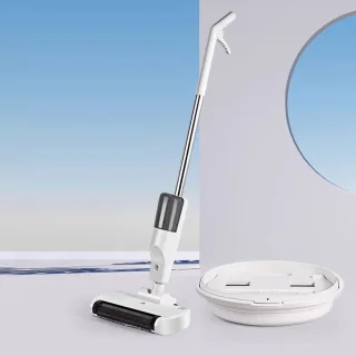CHIWIN Vloerreiniger - Dweilapparaat - 3 in 1 Elektrische Dweil en Stofzuiger met Zelfreiniging en UV Sterilisatie - Draadloze Vloerreiniger met 550ml Watertank voor Alle Vloertypes