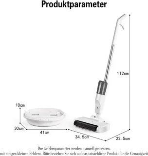 CHIWIN Vloerreiniger - Dweilapparaat - 3 in 1 Elektrische Dweil en Stofzuiger met Zelfreiniging en UV Sterilisatie - Draadloze Vloerreiniger met 550ml Watertank voor Alle Vloertypes