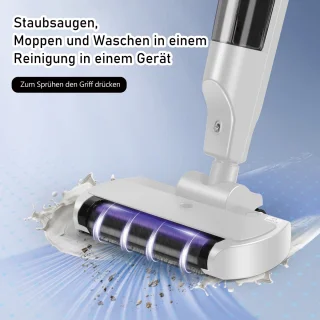 CHIWIN Vloerreiniger - Dweilapparaat - 3 in 1 Elektrische Dweil en Stofzuiger met Zelfreiniging en UV Sterilisatie - Draadloze Vloerreiniger met 550ml Watertank voor Alle Vloertypes