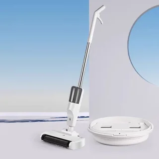 CHIWIN Vloerreiniger - Dweilapparaat - 3 in 1 Elektrische Dweil en Stofzuiger met Zelfreiniging en UV Sterilisatie - Draadloze Vloerreiniger met 550ml Watertank voor Alle Vloertypes