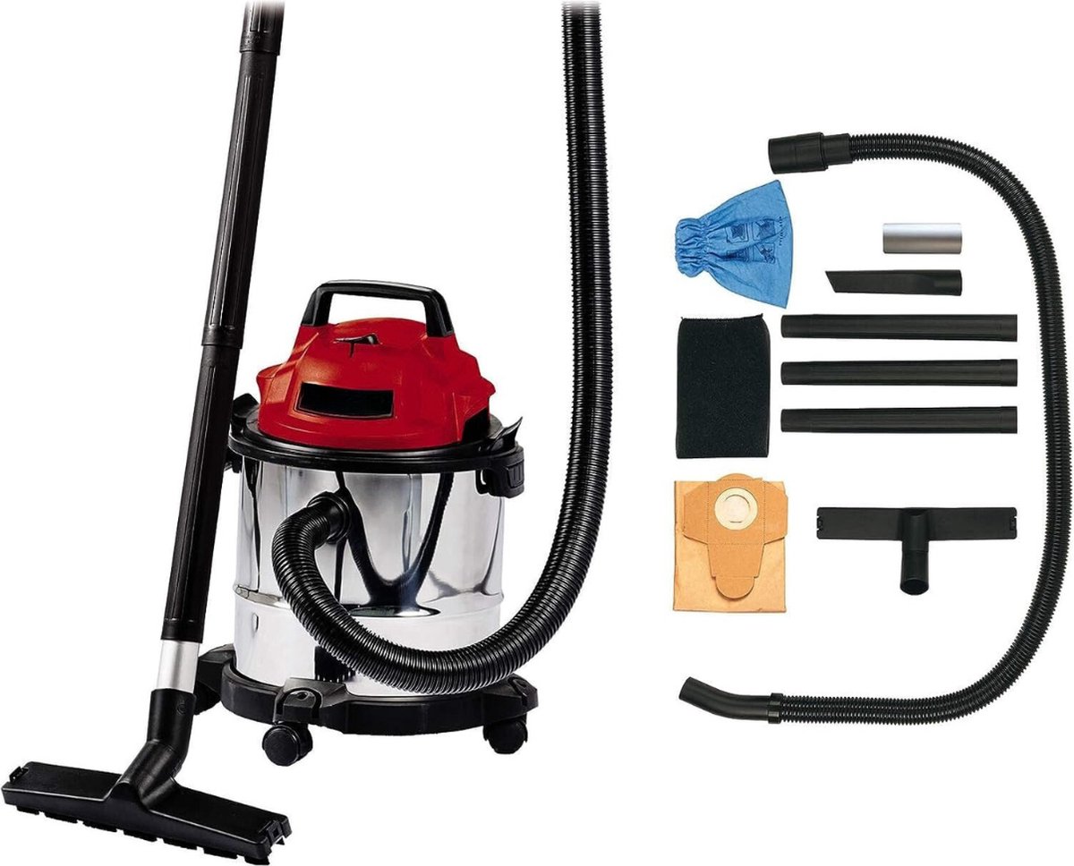 De Bouwstofzuiger Waterzuiger 1250W 12L Met Accessoires in één oogopslag
