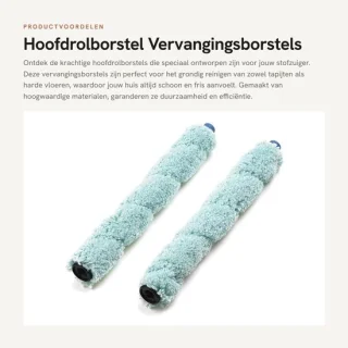 Dailygoods hoofdrolborstel 2 stuks - vervangingsborstel - lichtblauw - voor iLife W400/Medion MD 18379/18999 - stofzuigerborstel