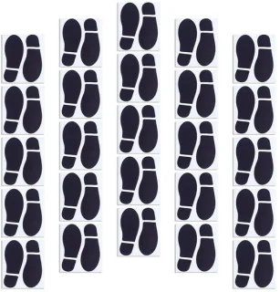 Dailygoods vloerstickers 25 paar zwarte voetafdruk