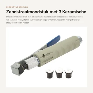 Dailygoods zandstraalmondstuk multifunctioneel met 3 keramische mondstukken