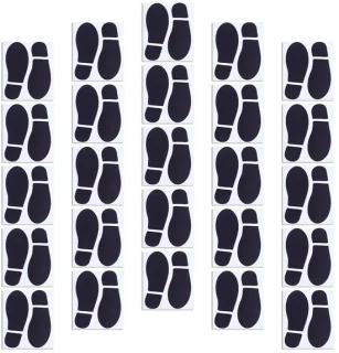 Dailygoods zwarte voetafdruk vloerstickers 25 paar