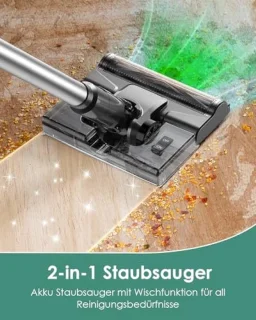 Draadloze 2-in-1 Stofzuiger en Dweil - Grijs