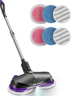 Draadloze elektrische mop met watertank, wit
