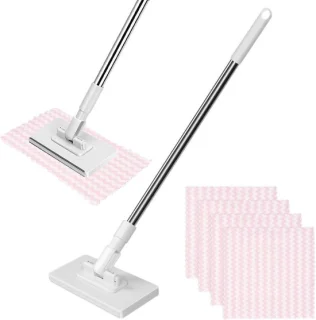 Efficiënte mop met drukklemsysteem