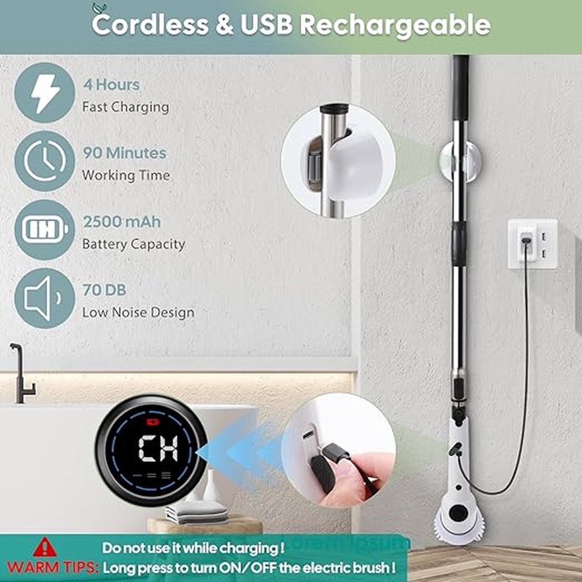 Wat vinden we goed aan de Elektrische 9-in-1 Reinigingsborstel Draadloos