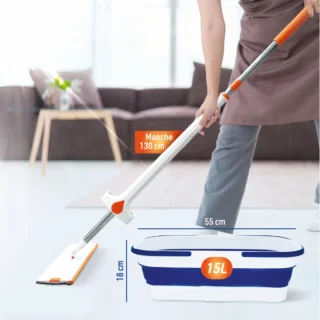 Express zelfreinigende bezem met emmer set