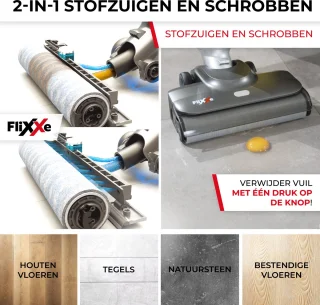FliXXe X3 Premium Vloerreiniger & Steelstofzuiger Draadloos