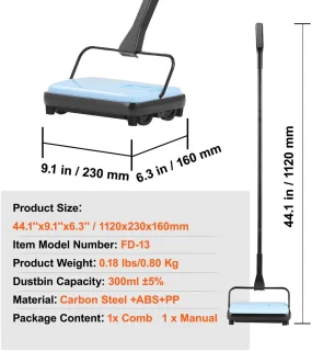 Handmatige tapijtreiniger 17 cm, blauw