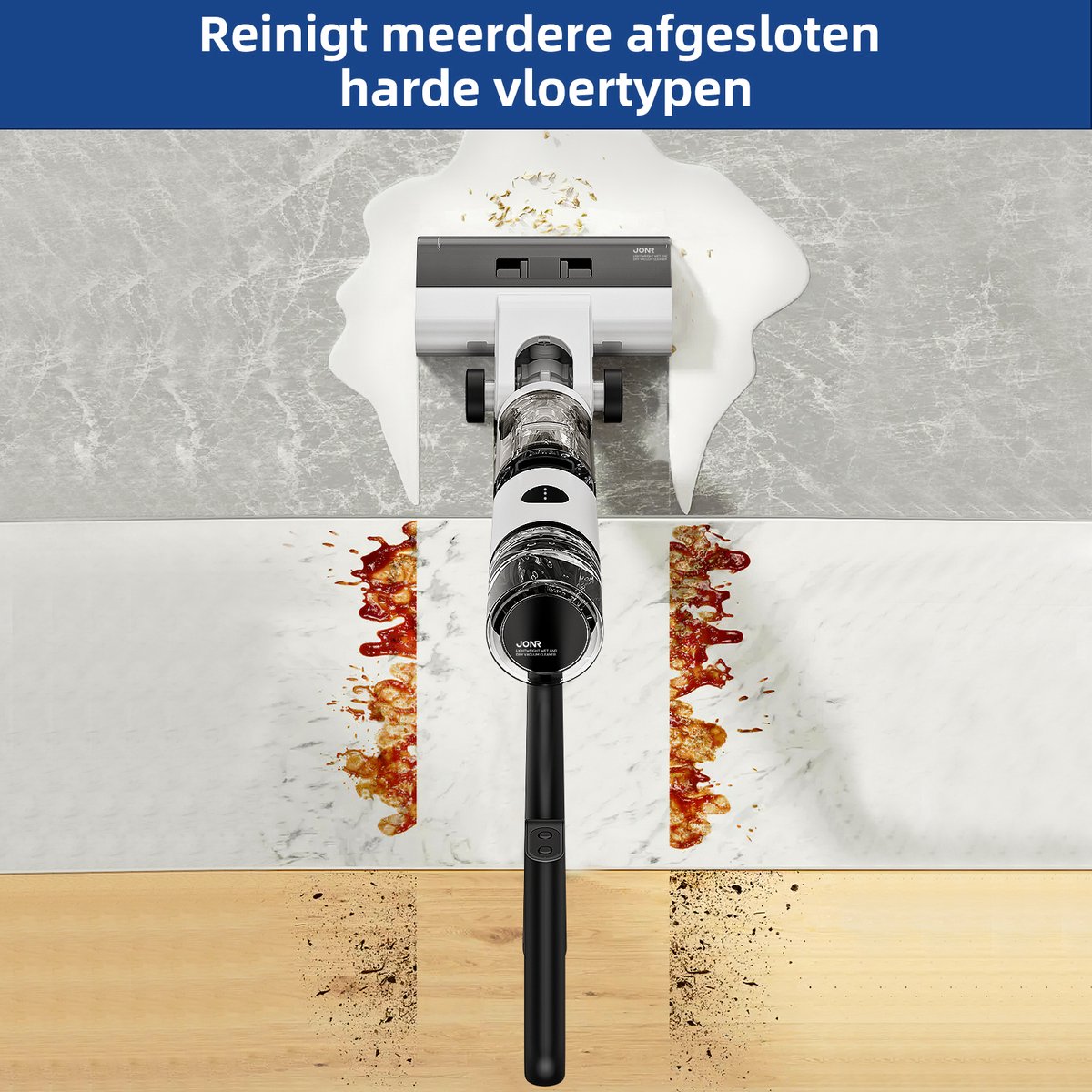 Wat vinden we goed aan de JONR ED12 draadloze steelstofzuiger met dweilfunctie