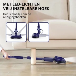 Luxe Elektrische Dweil Roterende Draadloze Mop Blauw